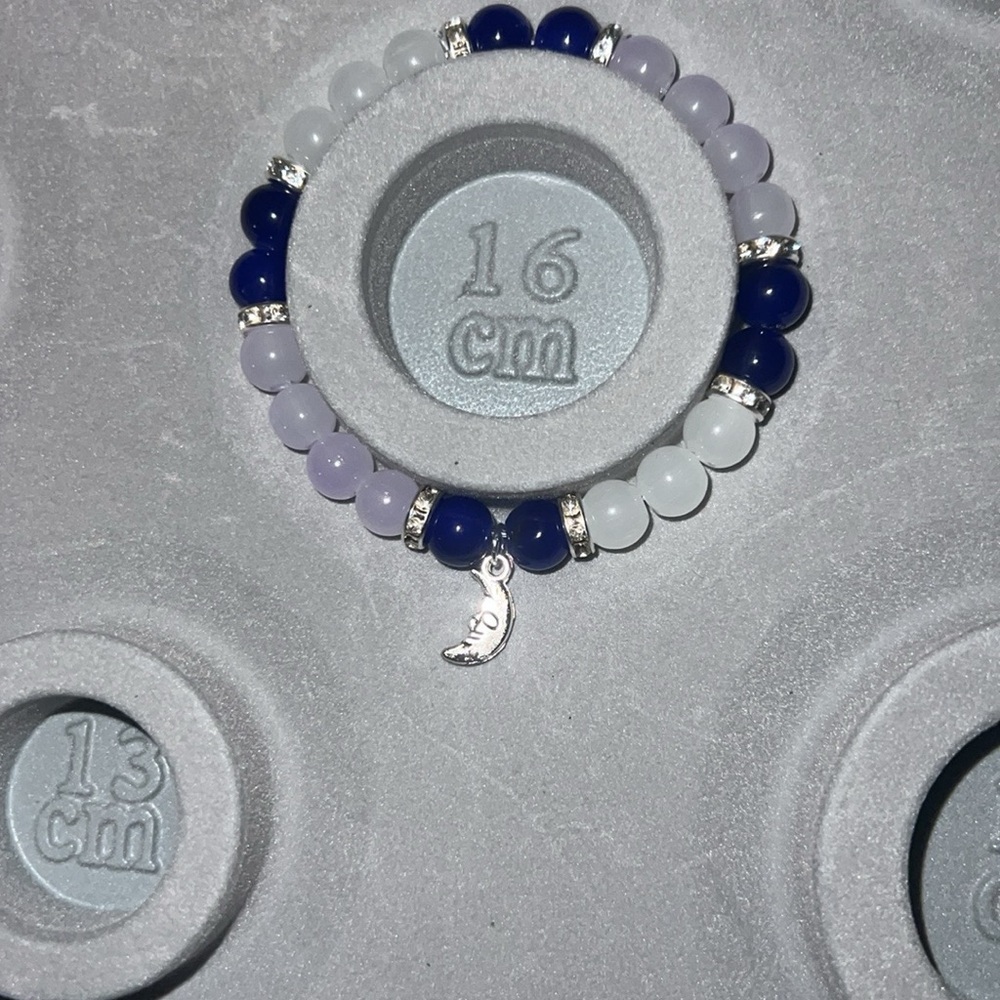 Elegant Silver and Blue Beaded Bracelet